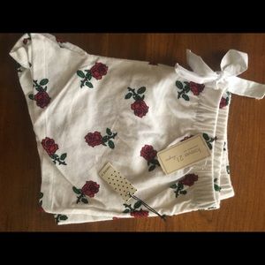 NWT Drawstring Waist Red Rose 🌹 Sleep Shorts